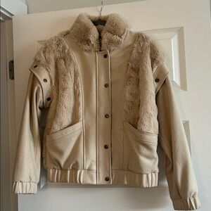 Saltwater Luxe Wool Blend Jacket with Faux Fur
